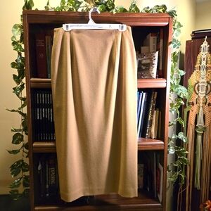 Vintage Jones of New York Tan Women's Maxi, Pencil Skirt, Size 14